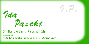 ida pascht business card